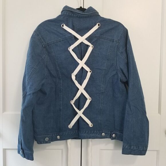 Lush back lace up denim jacket - Picture 15 of 16